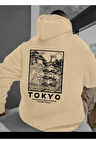 Tokyo Sırt baskılı Kapüşonlu Sweatshirt
