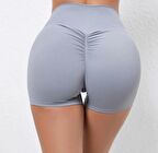 Sportif kadın bisiklet egzersiz tayt şort gri renk