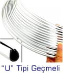 2 Metre U Tipi Krom Nikelaj Elkamet Şerit, 7 mm, Kendinden Yapışkanlı