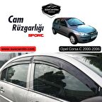 Opel Corsa C 2000-2006 Uyumlu Mugen Cam Rüzgarlığı Seti Piano Black 4'lü İthal