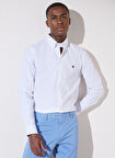 Slim Fit Klasik Yaka Beyaz Erkek Gömlek BBSP23MSH092