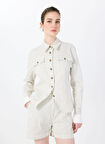 Sorbe Normal Ekru Kadın Ceket FERN SHIRT JACKET 4023