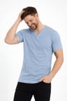 2124 Henley Tişört Basic Casual T shirt