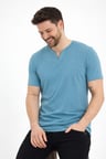 2124 Henley Tişört Basic Casual T shirt