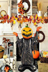 Haloween Korkuluk Büyük Balkabağı Korkunç Folyo Balon 70 x 130 cm Cadılar Bayramı