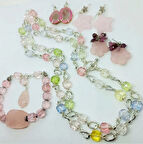 2126 Necef (dağ kristali) el yapımı uzun kolye