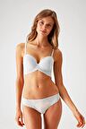 Pierre Cardin Dantelli Push Up Sütyen Takım Ekru