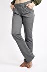 Gri Ön Arka Cep Gizli İpli Lastikli Rahat Kadın Pantolon Eşofman Altı 21KESAPANT