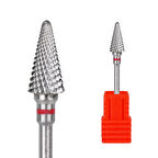 Manikür Çıkarma Çelik Törpü Ucu Mızrak Koni Kırmızı 003