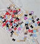 Tırnak Süsleme Charm Nail Art Charm Taşları Fiyonk Dizayn Mix 3D Tırnak Süsleri 041