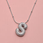 Zirkon Taşlı S Harfli Kadın Kolye Takı Hediyelik Aksesuar