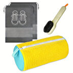 pratikus 3’lü Ayakkabı Yıkama Seti – Fermuarlı Yıkama Torbası, Taşıma Torbası ve Temizlik Fırçası