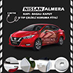 Nissan Almera Oto Araç Kapı Koruma Fitili 5metre Parlak Beyaz Renk