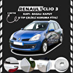 Renault Clio 3 Oto Araç Kapı Koruma Fitili 5metre Parlak Beyaz Renk
