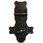 Dekoratif Anahtarlı Sandık Askısı - 40x65mm, Oksit, 1 Adet