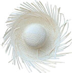 Tropikal Parti Beyaz Hasır Hawaii Şapkası 13x36 Cm