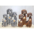 Ahşap 3'lü Köpek Seti