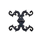 Antika Tarz Dekoratif Pirinç Süslü Menteşe - 100x90 Mm, Oksit