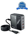 65w Masaüstü 4 Portlu Hızlı Şarj Cihazı İstasyonu 2xusb-a, 2xtype-c Giriş,1,5 Mt. Kablo