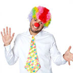 Rengarenk Kıvırcık Afro Bonus Peruk Ve Kırmızı Burun Seti