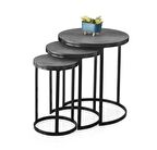 Sedef Modern Tarz Zigon Sehpa 3'lü Yuvarlak 