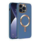 Apple iPhone 14 PRO Kılıf Magsafe Wireless Kablosuz Şarj Uyumlu Suni Deri Hibrit Kapak