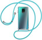 Xiaomi Redmi Note 9 Pro Kılıf Boyun Omuz Askılı Ipli Anti Şok Köşe Korumalı Şeffaf Silikon