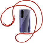 Xiaomi Mi Note 10 Lite Kılıf Boyun Omuz Askılı Ipli Anti Şok Köşe Korumalı Şeffaf Silikon