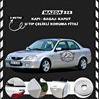 Mazda 323 Oto Araç Kapı Koruma Fitili 5metre Parlak Beyaz Renk