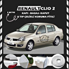 Renault Clio 2 Oto Araç Kapı Koruma Fitili 5metre Parlak Beyaz Renk