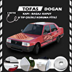 Tofaş Doğan Oto Araç Kapı Koruma Fitili 5metre Parlak Beyaz Renk