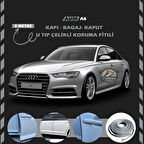 Audi A6  Oto Araç Kapı Koruma Fitili 5metre Parlak Gri Renk