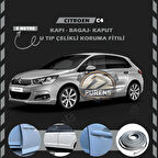 Citroen C4 Oto Araç Kapı Koruma Fitili 5metre Parlak Gri Renk