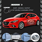 Mazda 3 Oto Araç Kapı Koruma Fitili 5metre Parlak Gri Renk