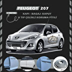 Peugeot 207 Oto Araç Kapı Koruma Fitili 5metre Parlak Gri Renk