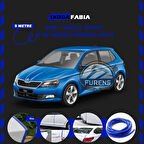 Skoda Fabia Oto Araç Kapı Koruma Fitili 5metre Parlak Mavi Renk