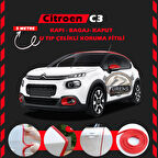 Citroen C3 Oto Araç Kapı Koruma Fitili 5metre Parlak Kırmızı Renk