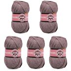 Ören Kadın Favori Örgü İpi Kahverengi (014) 5'Li Paket