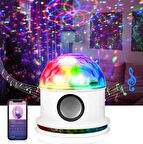 Süper Parlak Ses Kontrollü Kristal Led 10Watt Bluetooth Hoparlörlü Atmosfer Gece Lambası