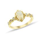 1.11 Karat Pırlantalı Opal Taşlı Vintage Yüzük