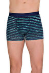 NİVEMESHOME 4480 ERKEK LYCRALI  COTTON BOXER YEŞİL LACİVERT DESENLİ L BERRAK