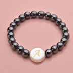 Tarz Hematit Harfli Kişiye Özel Kadın Bileklik Takı Hediyelik 