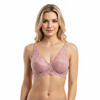 Kadın Dantelli Toparlayacı Gül Kurusu Renk Sütyen BB2025