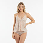 Kadın Askılı Tül String 2 li Set BB2053