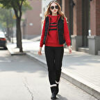 Sevgili Kombini Kışlık Şık Kadın Üçlü Eşofman Takımı