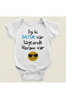 İyi Ki Dayım Var Sayesinde Havam Var Yazılı Pamuklu Yumuşak Unisex Çıtçıtlı Body Zıbın