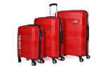 Hotowa Gold PP Valiz 8011 Kırmızı TSA Kilitli Üçlü Set