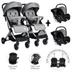Lorelli Fiorano Kabin Set İkiz Bebek Arabası - Dolphin Grey