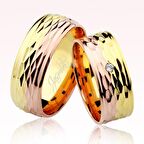 Rose Desenli Altın Alyans 2201-3