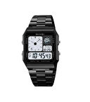 SKMEİ Erkek Kol Saati Dijital Ekran, Kronometre, Çift Saat Dilimi, Led ışık